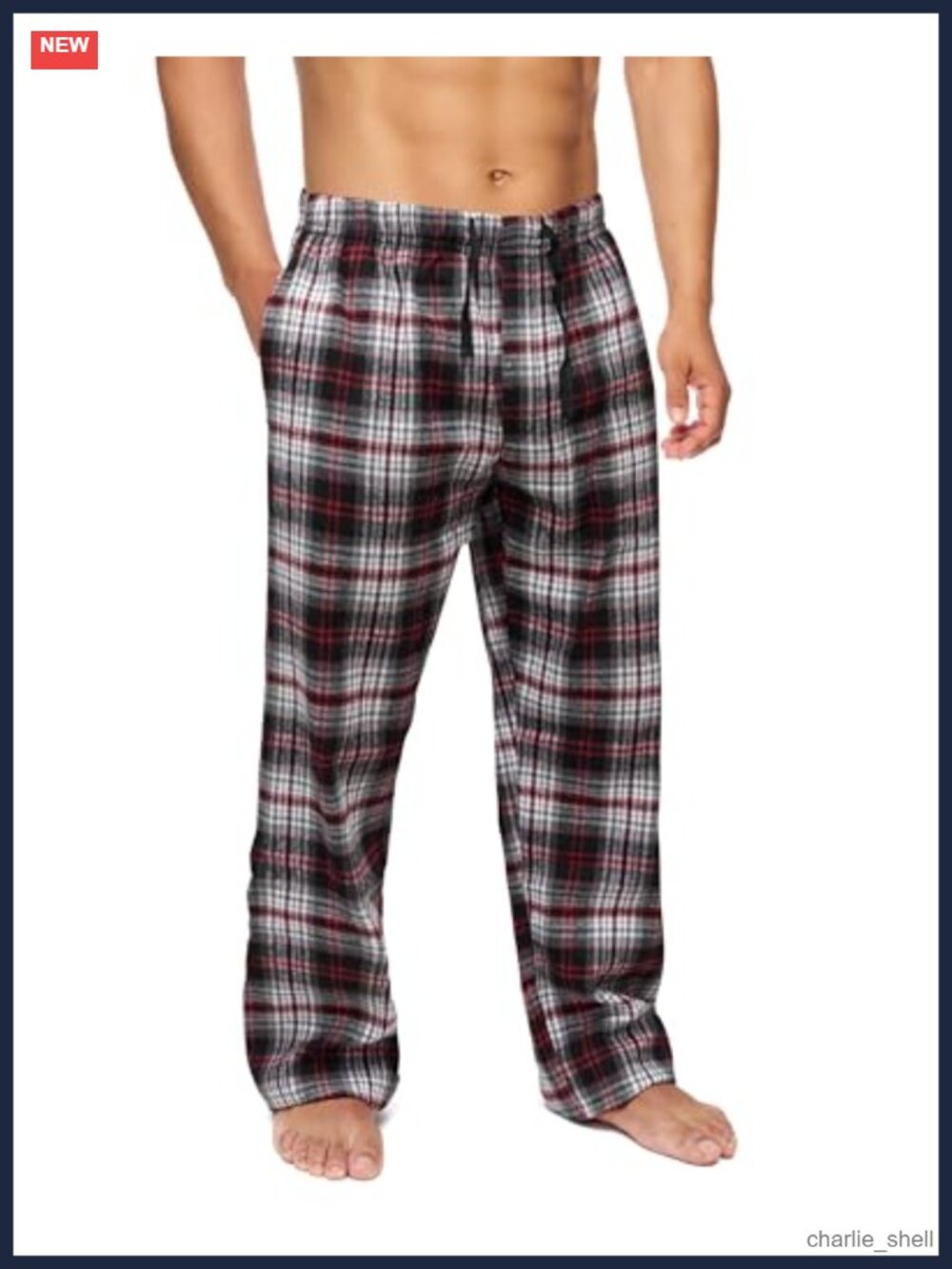 Mens Flannel Pajama Pants Sleep Lounge Bottoms Drawstring Pockets